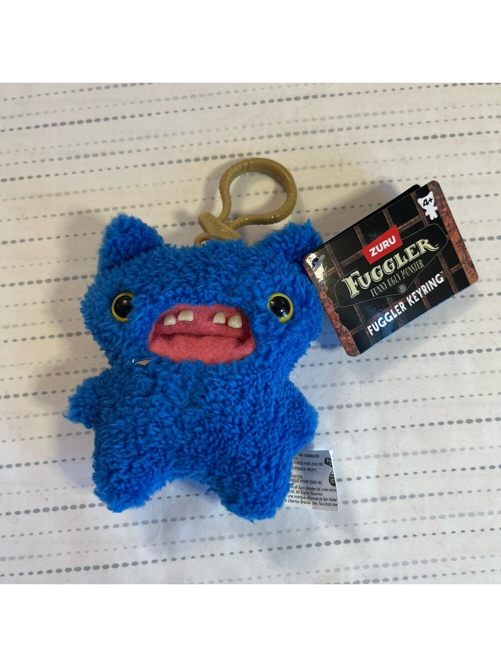 SPIN MASTER ZURU FUGGLER 4.5" BLUE SCREECH MONSTER KEYCHAIN BAG CLIP
